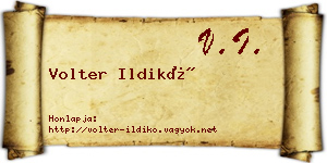 Volter Ildikó névjegykártya